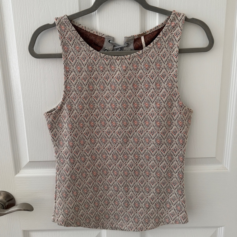 Free People Jacquard Diamond Tank